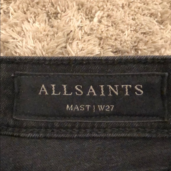 AllSaints “Mast” Black Ankle Zip Skinny Jean - Picture 7 of 8
